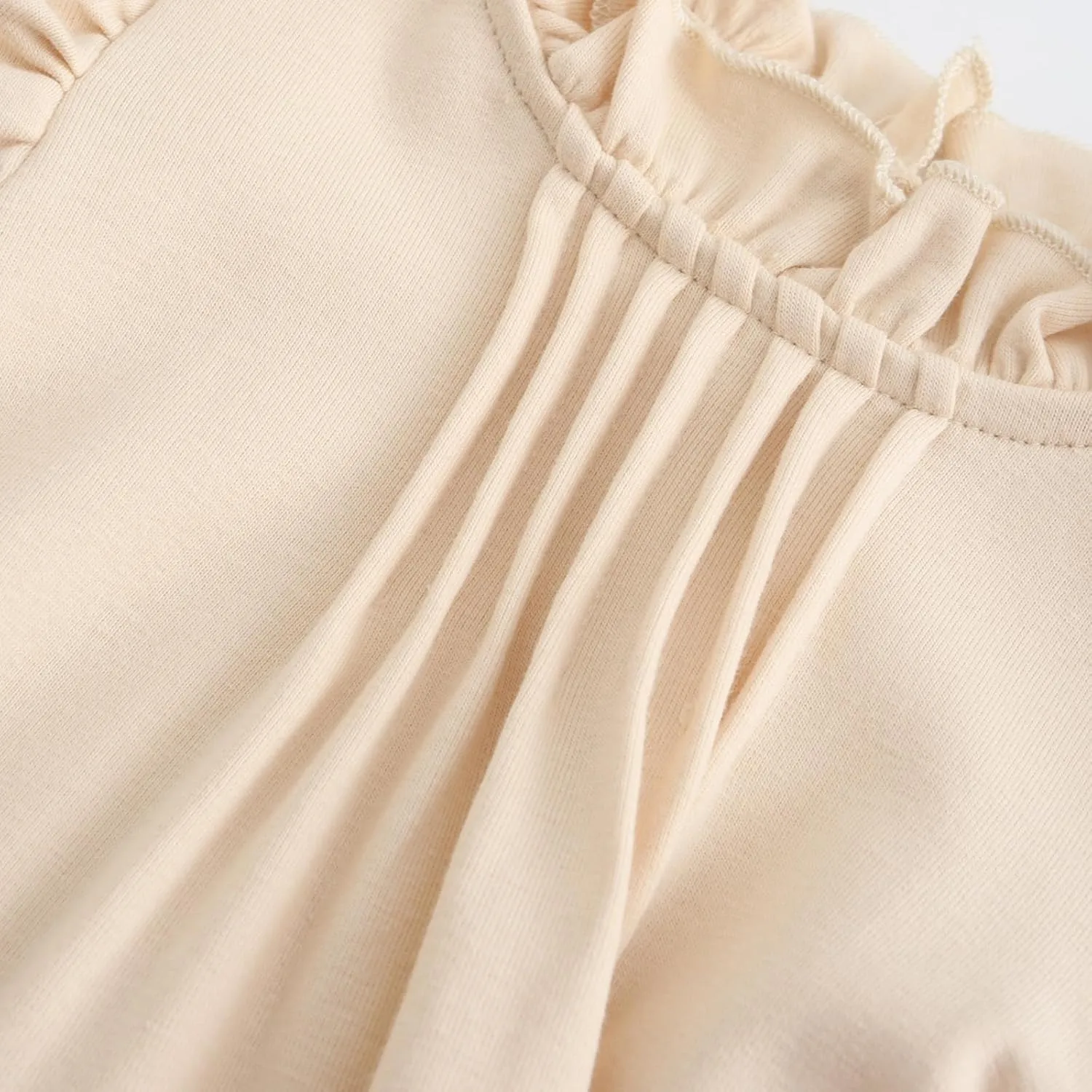 Colorful Childhood Girls Puff Long Sleeve T Shirt Fall Princess Pleated Ruffles Collar Blouses Spring Tops