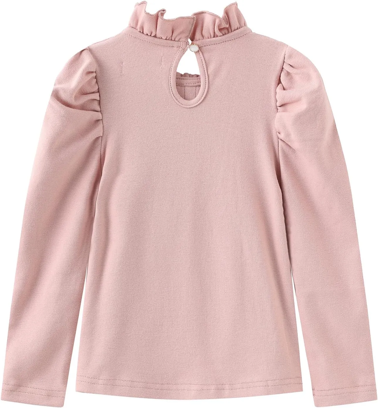 Colorful Childhood Girls Puff Long Sleeve T Shirt Fall Princess Pleated Ruffles Collar Blouses Spring Tops
