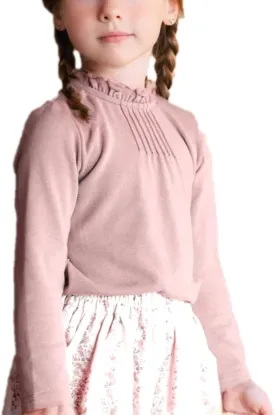 Colorful Childhood Girls Puff Long Sleeve T Shirt Fall Princess Pleated Ruffles Collar Blouses Spring Tops