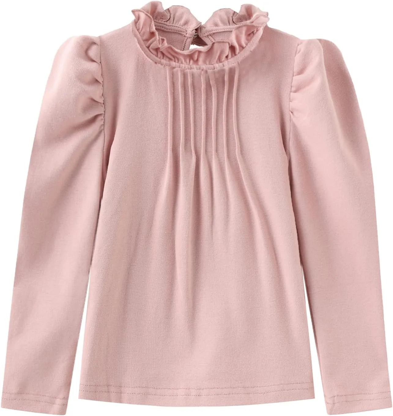 Colorful Childhood Girls Puff Long Sleeve T Shirt Fall Princess Pleated Ruffles Collar Blouses Spring Tops