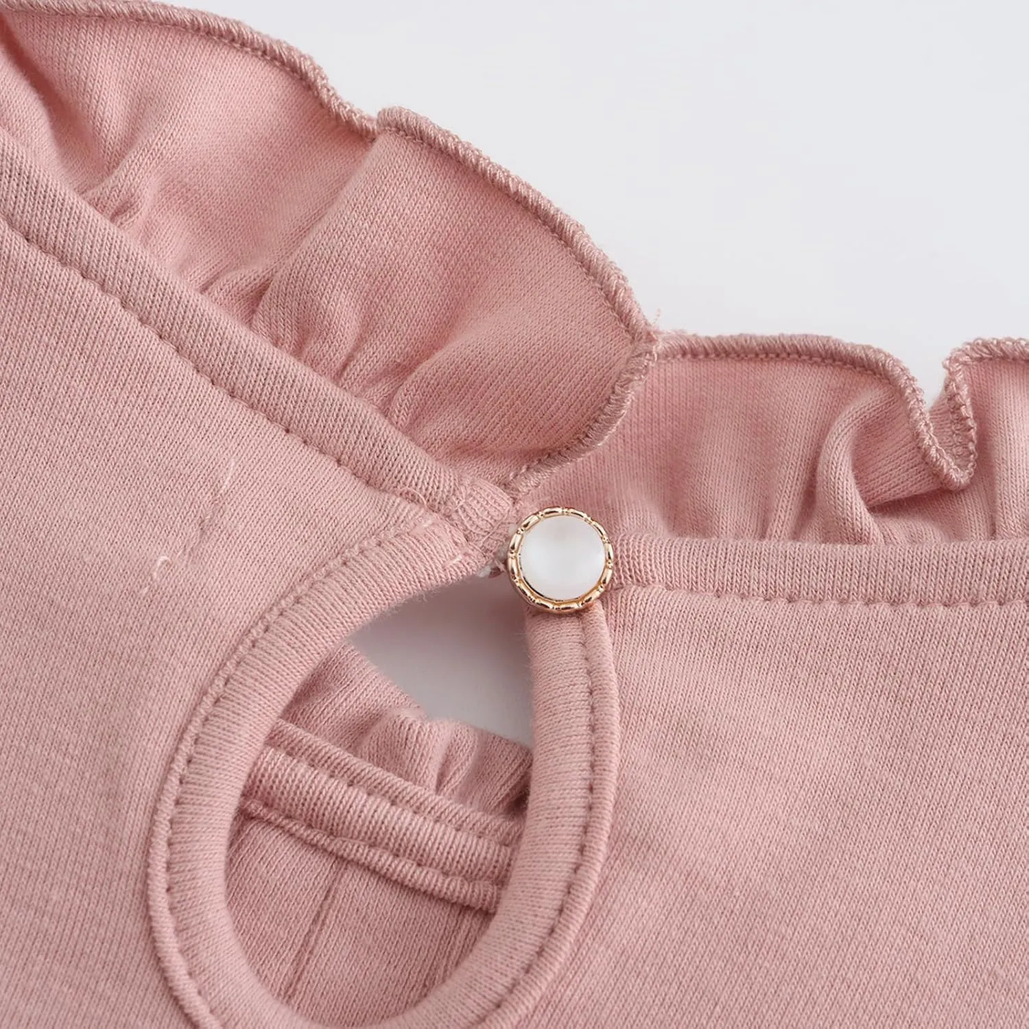 Colorful Childhood Girls Puff Long Sleeve T Shirt Fall Princess Pleated Ruffles Collar Blouses Spring Tops