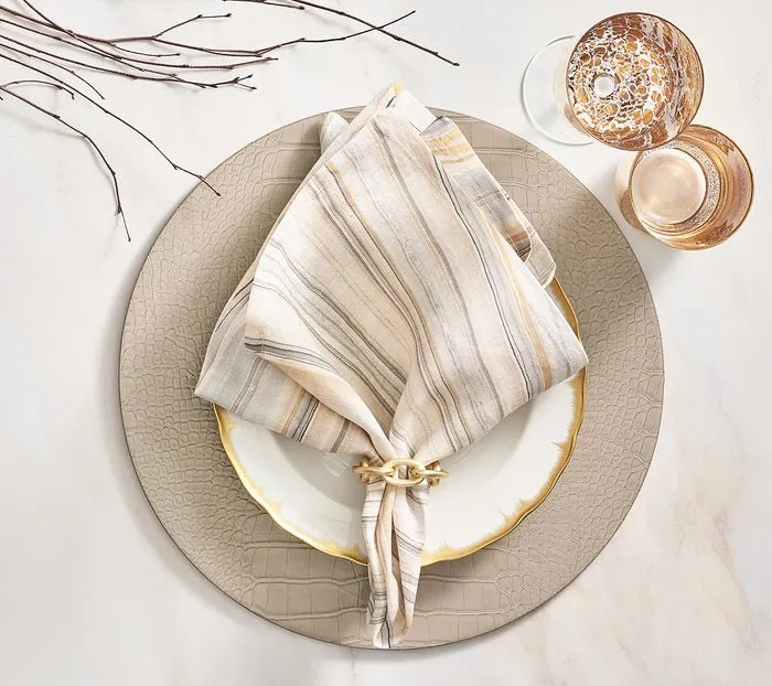 Croco Placemats in Metallic Tones, Set of 4