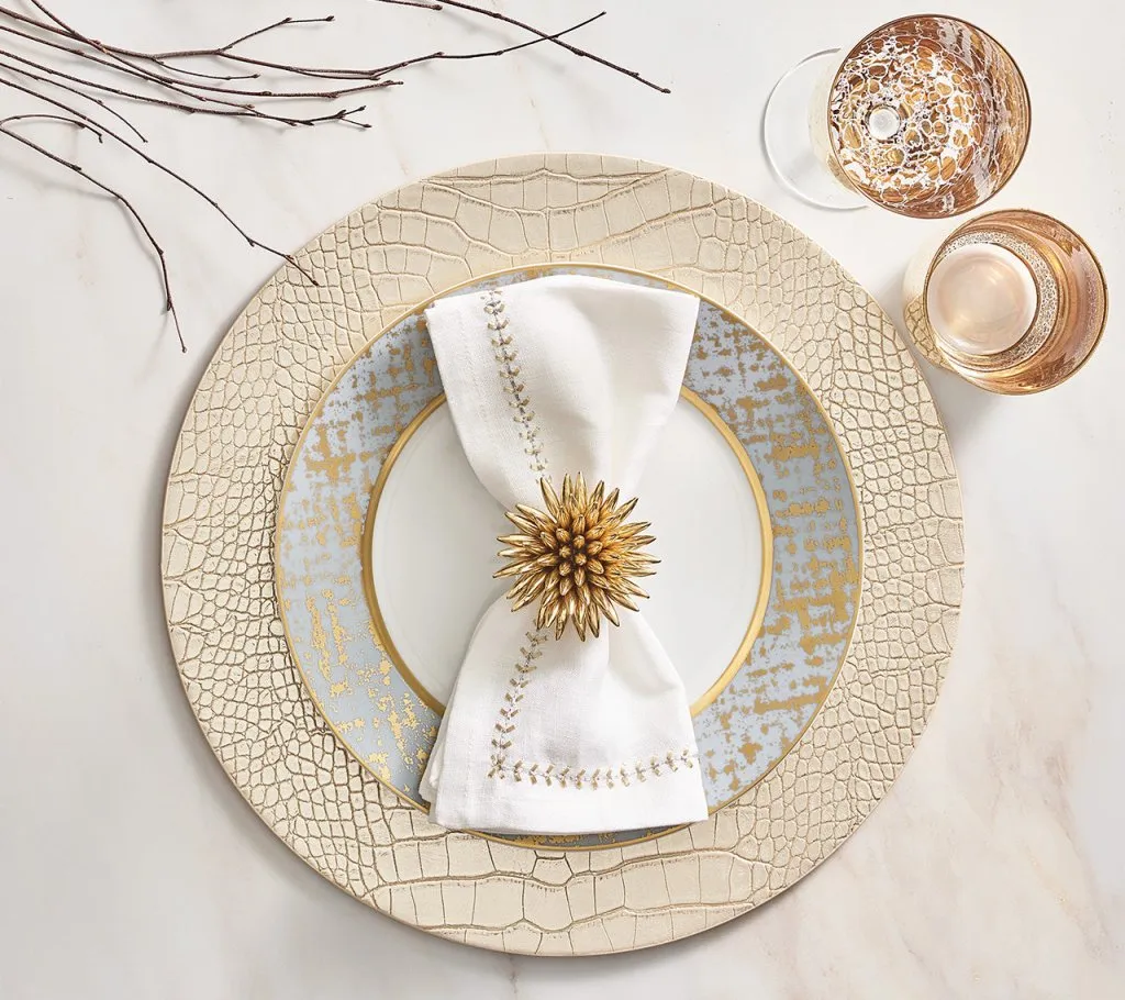 Croco Placemats in Metallic Tones, Set of 4