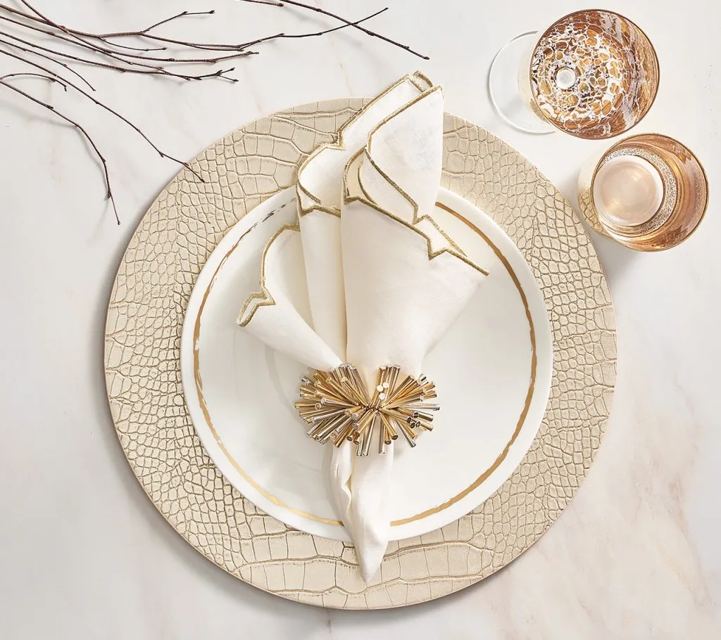 Croco Placemats in Metallic Tones, Set of 4