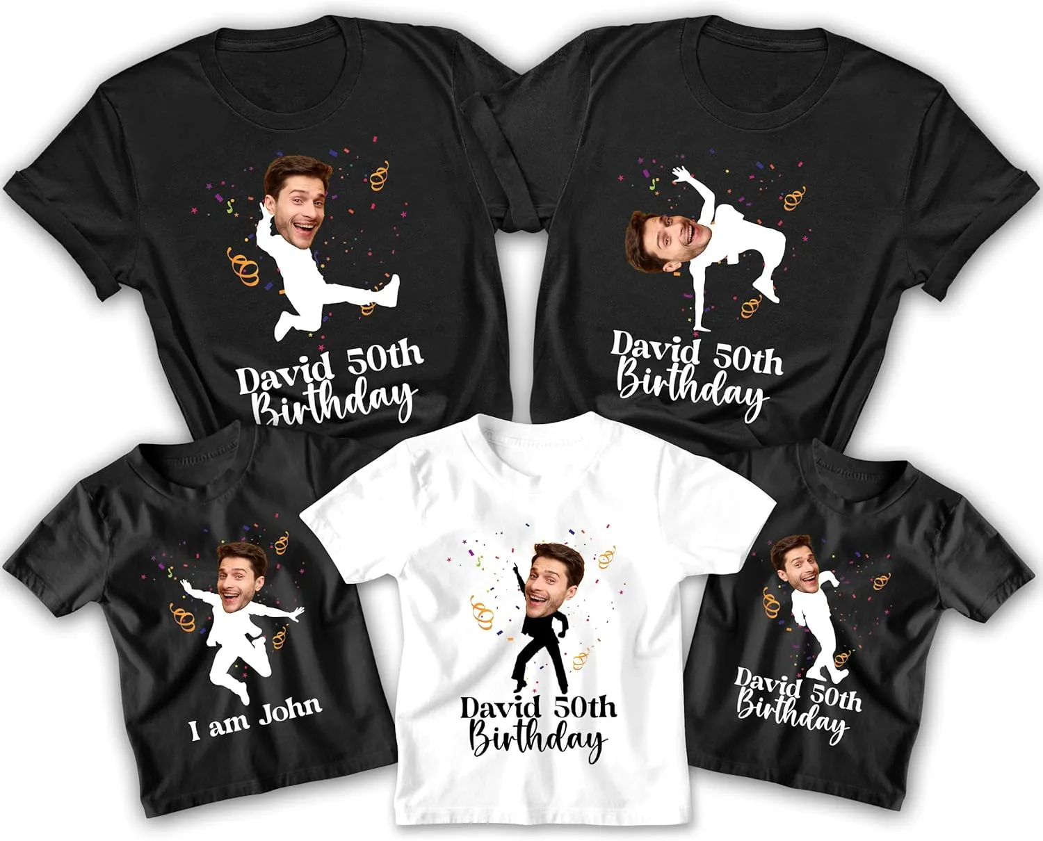 Custom Face Photo Shirts With Personalized Picture Birthday Gifts For Women, Men, Custom Shirts For Men, Women, Personalized Tshirt With Photo, Customizable Face Shirt Picture 30Th 40Th 50Th Birthday