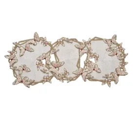 Diamant Butterflies Runner in White & Blush