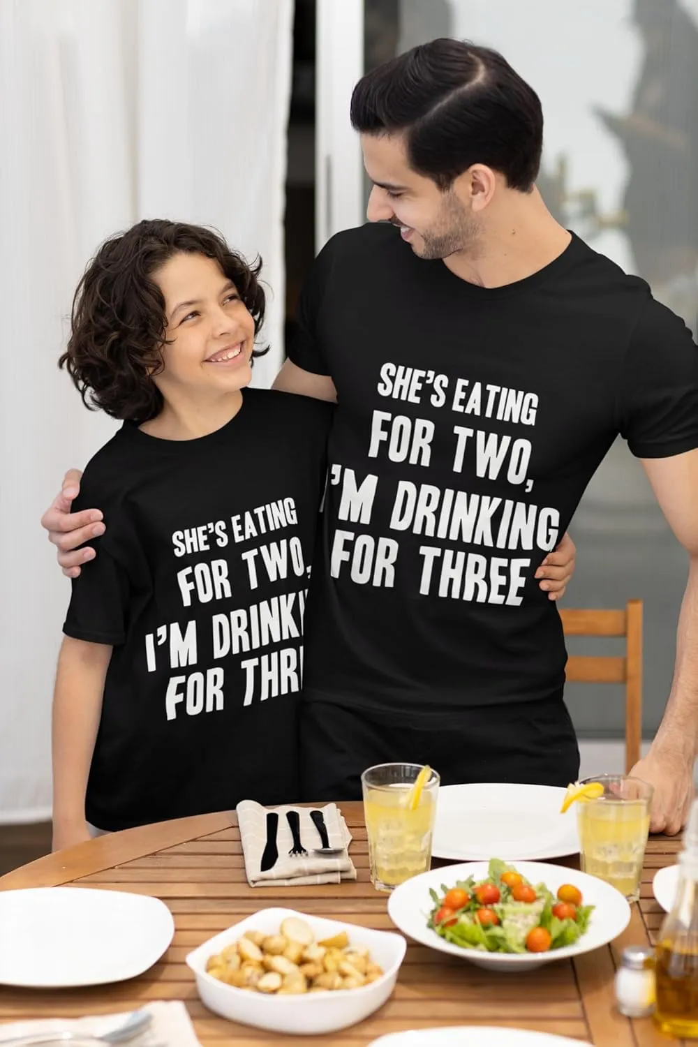 Drinking for Three Funny New Dad T-Shirt, Pregnancy Announcement Tee for Daddy, Joke Gifts for Father