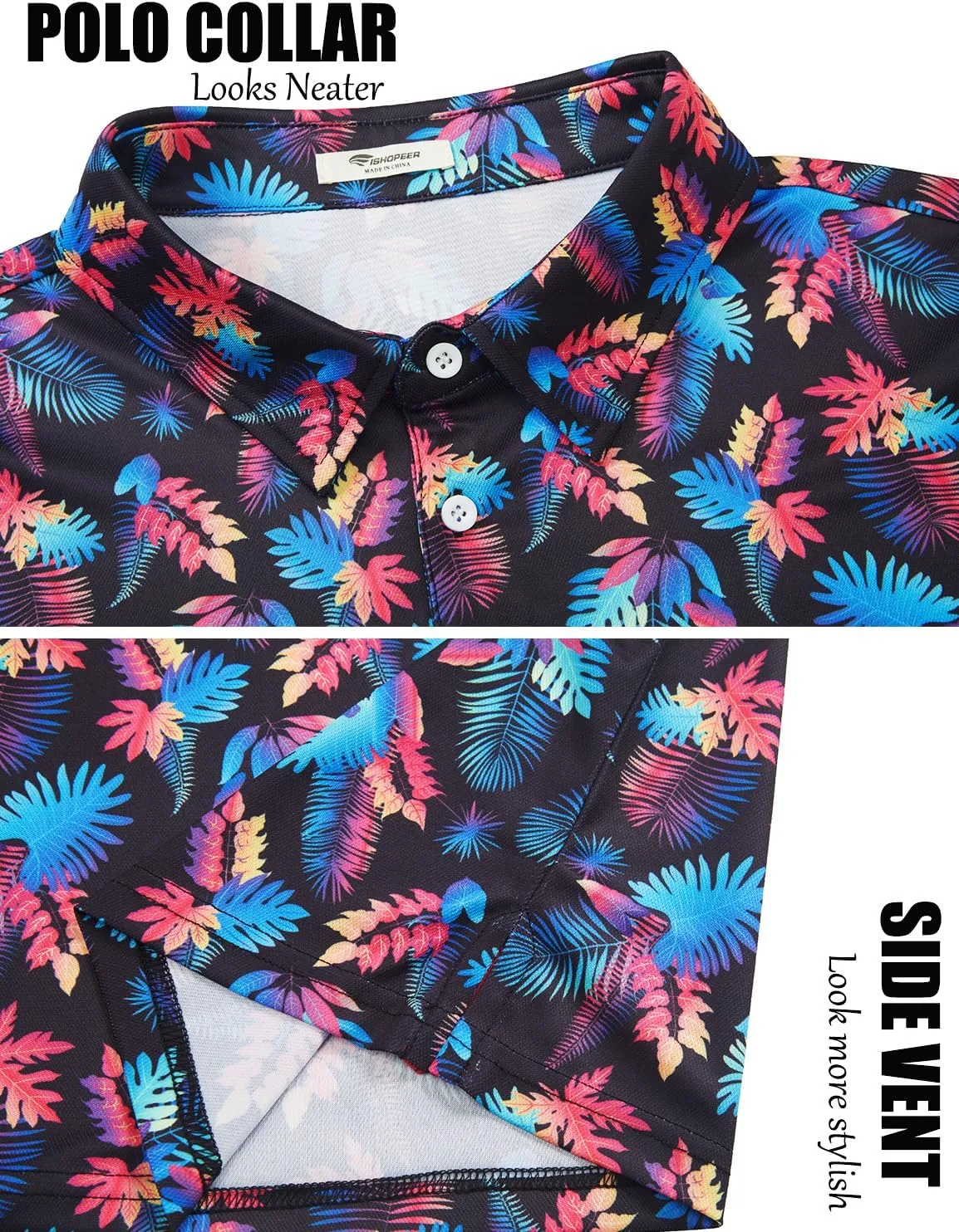 EISHOPEER 2025 New Men's Polo Shirts Short Sleeve Moisture Wicking Quick Dry Athletic Shirt Fashion Golf Shirts