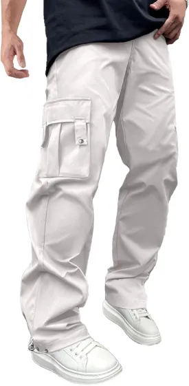 PLEPAN Men's Casual Cargo Pants Stretch Sweatpants Streetwear Trousers Hiking Drawstring Elastic Waist Workout Joggers