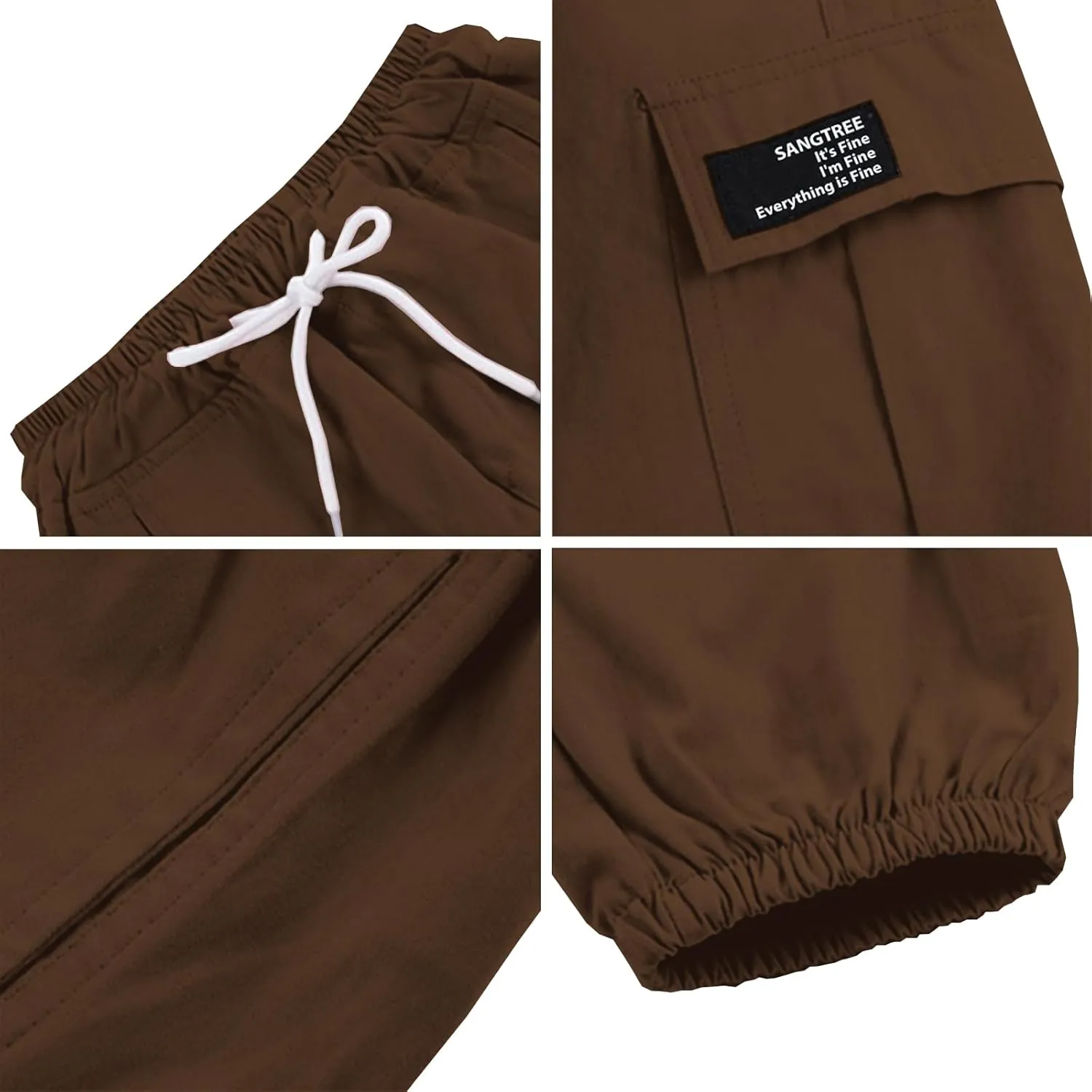 SANGTREE Boy's & Men's Cargo Jogger Pants, 3 Years - Men XXL