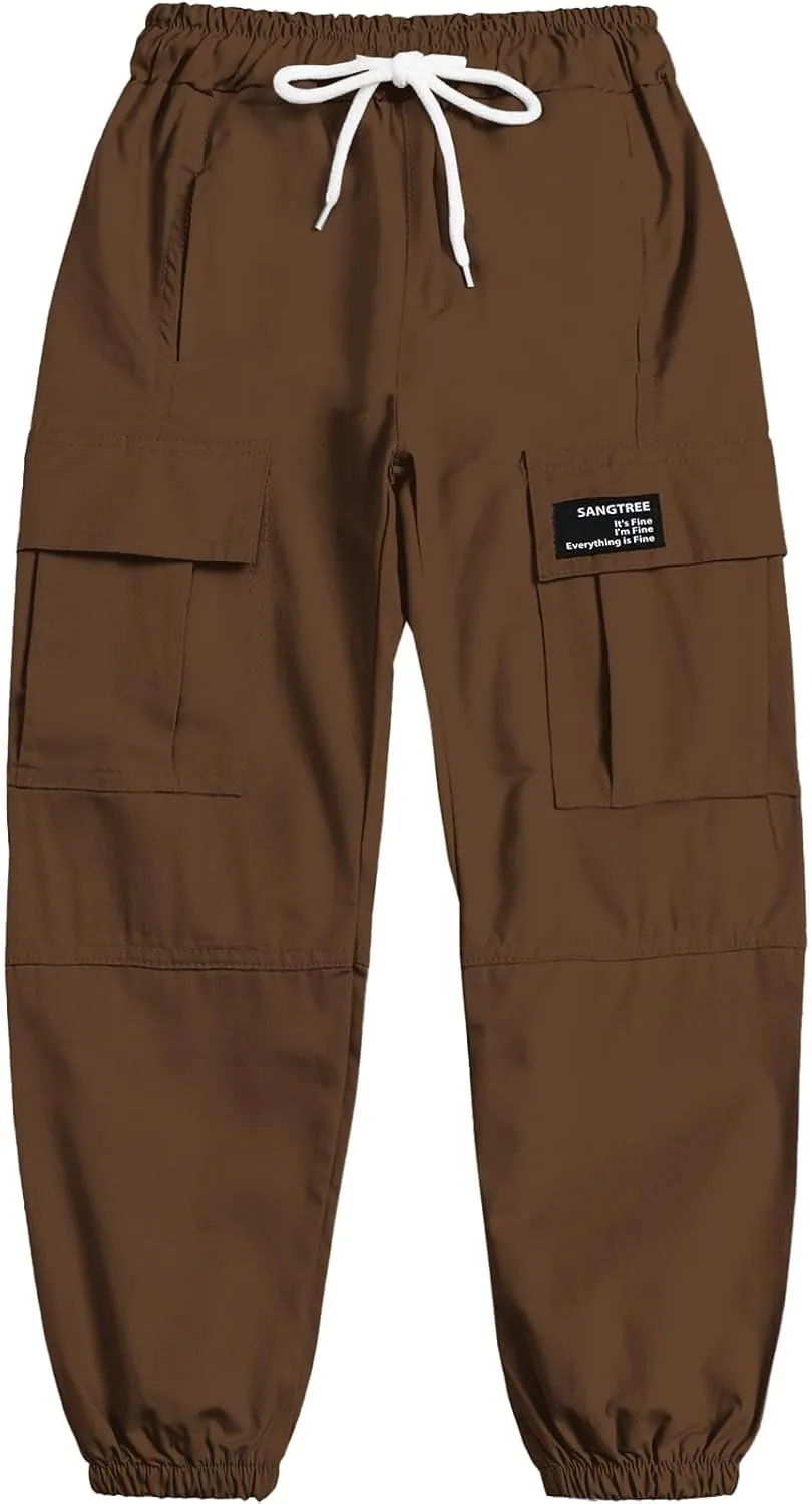 SANGTREE Boy's & Men's Cargo Jogger Pants, 3 Years - Men XXL