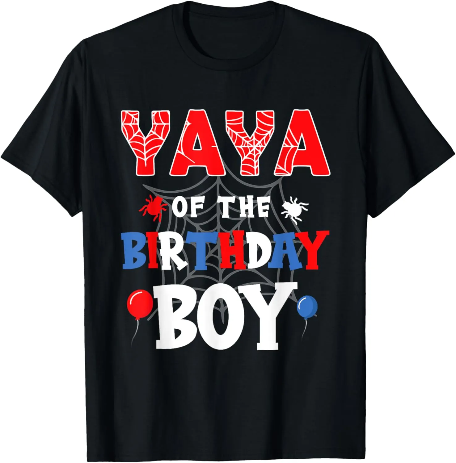Yaya Of The Birthday Boy Spider Theme Party Kids T-Shirt